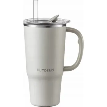 Termohrnek Mellow Yellow Termohrnek s brčkem 700 ml, model DS57, barva ovesně bílá