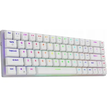 Klávesnice AQIRYS Mechanická klávesnice 65 %/68 kláves, duální režim: bezdrátová a BT + kabelová, AGENA bílá