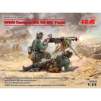 Plastikový model MG 08 German WWII & MG Team (2 fig.+gun) - ICM 35645