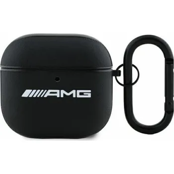 Pouzdro na mobilní telefon Mercedes Kryt AMG AMA4SLWK pro AirPods 4, černá/černá kůže, bílé logo