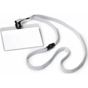 Durable Odolný identifikační odznak otevřený nahoře 60x90mm 813910 s šedou průhlednou tvrdou fóliovou páskou