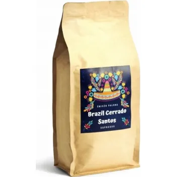 Káva Świeżo Palona Čerstvě pražená kávová zrna Brazílie Cerrado Santos Natural 1kg