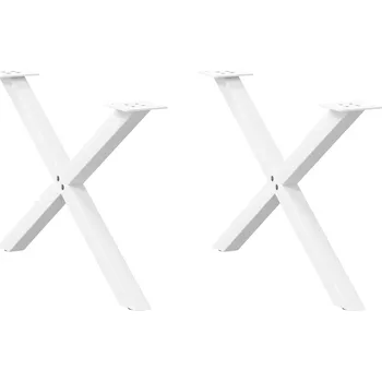 Stolová podnož Nohy konferenčního stolku ve tvaru X 4012905 2 ks 70 x 42-43 cm bílé