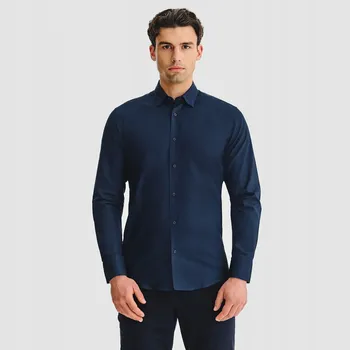 Pánská košile Tmavě modrá elegantní košile 100% bavlna Slim Fit Pako Lorente vel XXL