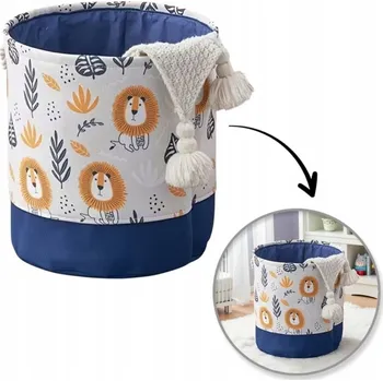 Úložný box ÚLOŽNÝ BOX NA HRAČKY KOŠ NA PRÁDLO ORGANIZÉR LVÍČATA 40X35 CM