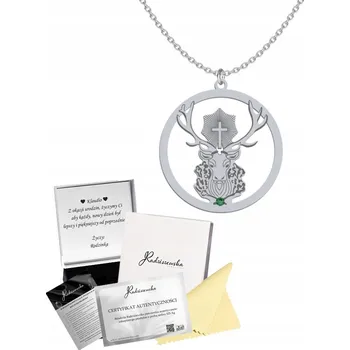 Náhrdelník Náhrdelník Jelen Sv. Huberta stříbro 925 s Věnováním