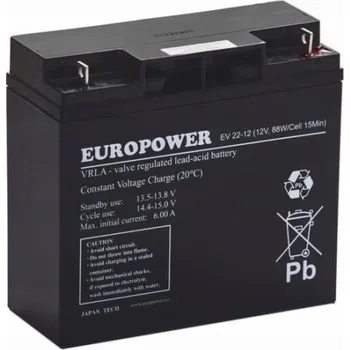 Autobaterie Europower Baterie řady EV AGM 12V 20Ah/C10