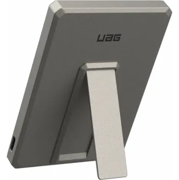 Powerbanka Baseus UAG Ultra Slim 5K - powerbanka 5000 mAh se stojánkem, bezdrátové nabíjení 10W, kompatibilní s MagSafe, kabel součástí balení (titanový)