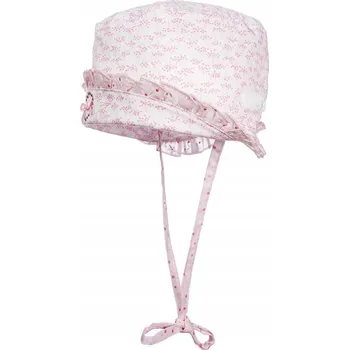 Čepice Dívčí růžová čepice s kravatou, panenka, vel. 39