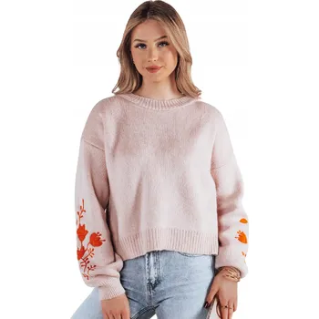 Dámský svetr DStreet dámský svetr růžový klasický do pasu, univerzální velikost