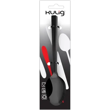 Příbor KULIG Piano Shiny 3 ks černé - sada čajových lžiček z nerezové oceli
