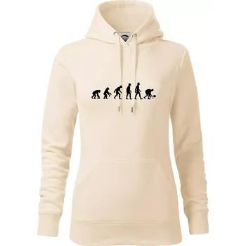 Dámská mikina Evoluce padel - Mikina dámská Cape s kapucí - XS ( Mandlová )