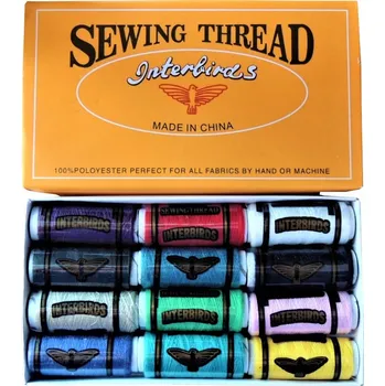 Nit Nitě do overlocku, pro šicí stroje, pro ruční šití, polyamidové polyesterové vícebarevné 12 ks