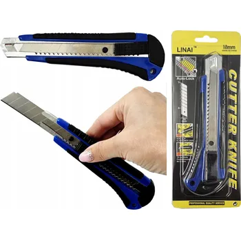 Pracovní nůž Pracovní Nůž Nůž s Vylamovací Čepelí na Tapety a Papír 18mm LINAI
