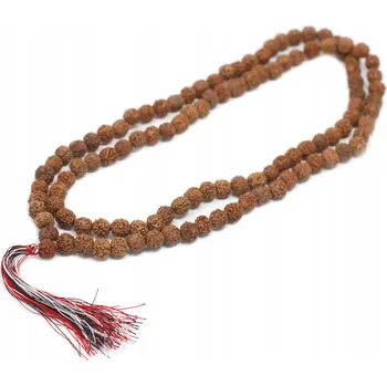 Náhrdelník Světle hnědý růženec z rudrakši