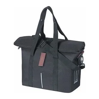 brašna na kolo Basil Jednoduchá městská brašna CITY BICYCLE HANDBAG 8-11L, systém KF-Hook, voděodolná černá (NOVINKA)