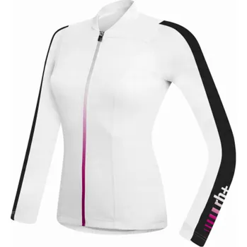 cyklistický dres RH+ Dámský cyklistický dres zeroSpirit LS FZ, bílo-černý - S