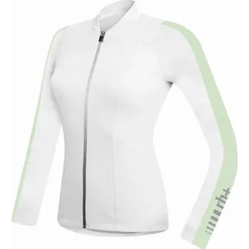 cyklistický dres RH+ Dámský cyklistický dres zeroSpirit LS FZ BÍLÁ PASTELOVĚ ZELENÁ -S