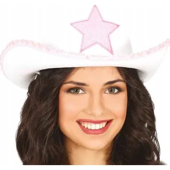 Pokrývka hlavy Kovbojský klobouk bílý s hvězdou - na rozlučku se svobodou, párty
