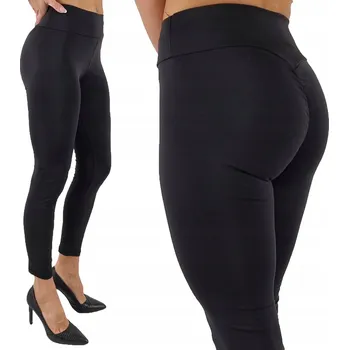 Dámské legíny Dámské černé bambusové legíny klasického střihu s push-up efektem a vysokým pasem, velikost XL/XXL
