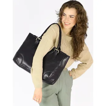 Kabelka Marco Mazzini Kabelka z pravé kůže italské výroby MAZZINI; černá