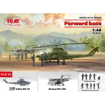Plastikový model 'Forward Base' - AH-1G, OV-10A & 10 figures - ICM 48303