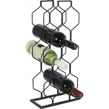 Stojan na víno KOVOVÝ STOJAN NA LÁHEV VÍNA 8 KUSŮ ČERNÝ EFEKTNÍ