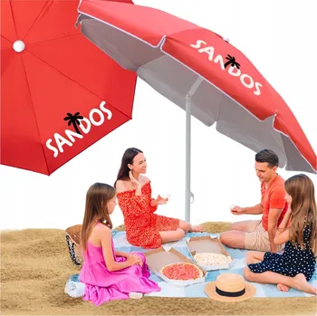 Slunečník Plážový slunečník SANDOS V4 160 cm červený (červená)