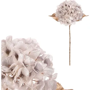 umělá květina Umělá hortenzie meruňková s pozlacením - elegantní dekorace do interiéru Barva: bílá