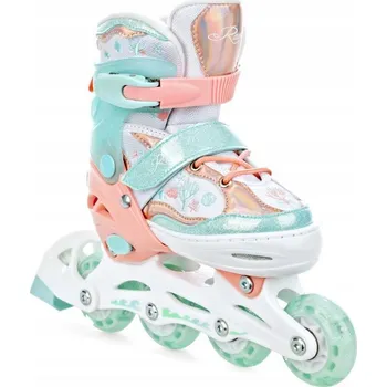 Kolečkové brusle Raven Isla ORANGE/MINT dětské kolečkové brusle - svítící kola LED POUZE EU 34-37 (VÝPRODEJ) + DÁREK