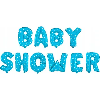 Balónek Fóliový balónek BABY SHOWER modrý s hvězdičkami