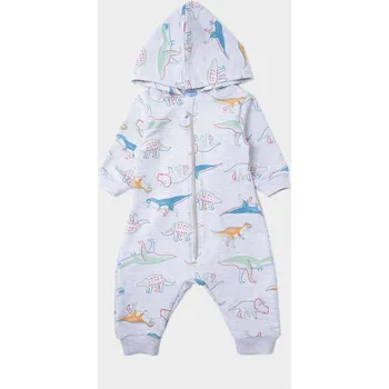 Kojenecké oblečení RAMPERS 86 CELOPROPÍNACÍ overal bez ťapek, šedý