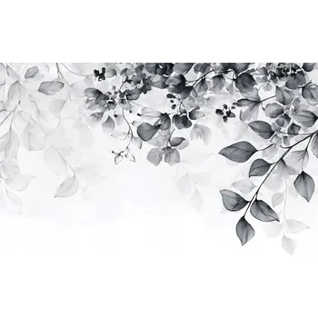 Fototapeta FOTOTAPETA ZÁVĚSNÉ LISTY ČERNOBÍLÁ NA ZEĎ LOŽNICE OBÝVACÍ POKOJ 350x250