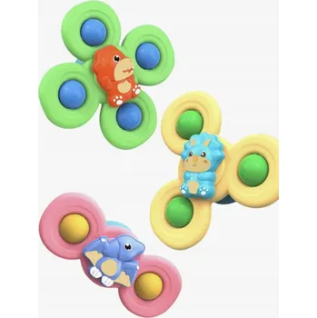 Hračka pro nejmenší Fidget Spinner s přísavkou, Senzorická hračka do vany - Dinosauři