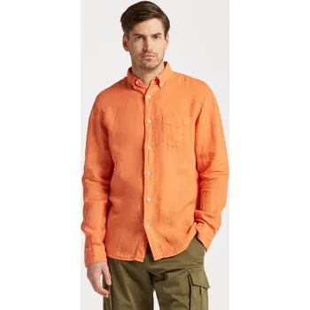 Pánská košile KOŠILE GANT REG UT GMNT DYED LINEN SHIRT APRICOT ORANGE