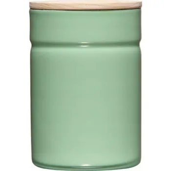 Dóza na potraviny Riess RIESS - Kuchyňská nádoba s dřevěným víkem 0,5 l Slow Green