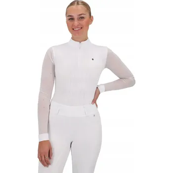 Dámské tričko Dámské závodní jezdecké tričko QHP Sennah 25AW bílé 36