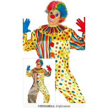 Karnevalový kostým Pánský kostým Klaun cirkus kombinéza XL
