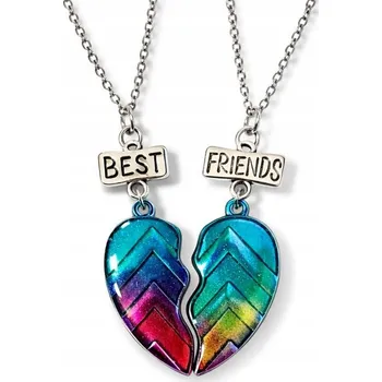 Náhrdelník Stříbrný dámský náhrdelník pro kamarádky - srdce přátelství