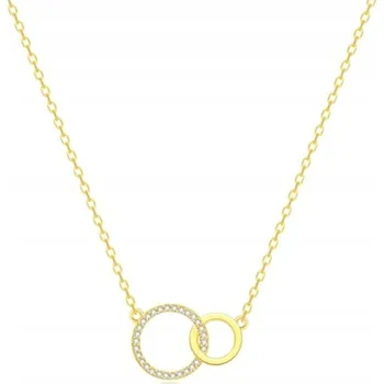 Náhrdelník Dámský náhrdelník ze 14K zlata, stříbrný náhrdelník s motivem nekonečna, propletené kruhy