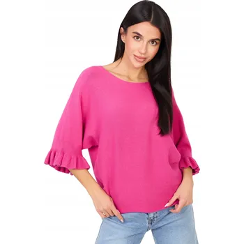 Dámský svetr Italy Moda dámský svetr fialový klasický ke kyčlím univerzální velikost