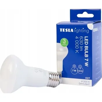 Žárovka TESLA- žárovka Reflektor R63, E27, 7W, 630lm, 4000K denní bílá, 180st