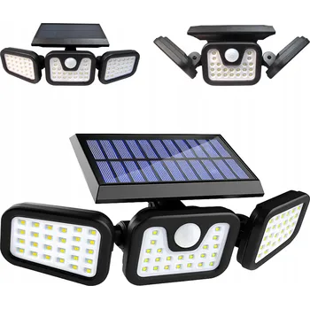 Venkovní osvětlení Solární reflektor s pohybovým senzorem, trojitý, 15W, IP65, 6500K, LVT 7307