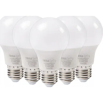 Žárovka TESLA- žárovka BULB E27, 8,5W, 806lm, 4000K denní bílá, 5ks v balení