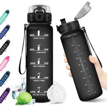 Termoska Láhev na vodu KollyKolla 1 litr, Láhev na vodu, Dětská jídelna, Netěsnost, Opakovaně použitelná,