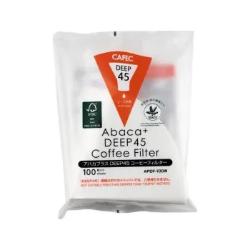 Příslušenství pro přípravu kávy Cafec Abaca+ Deep 45 papírové filtry - 100 ks