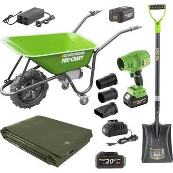 Sada nářadí Procraft PWB150 80 l + aku fukar PB18 + lopata GSS-1150 + plachta GT3x4