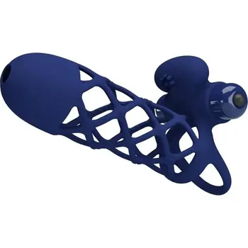 Pretty Love Giann vibrační návlek na penis - modrý