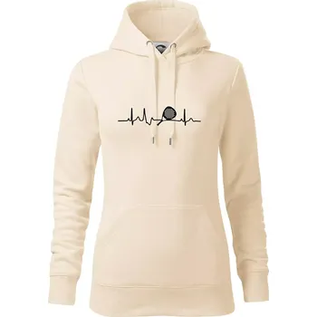 Dámská mikina Ekg padel raketa - Mikina dámská Cape s kapucí - XS ( Mandlová )