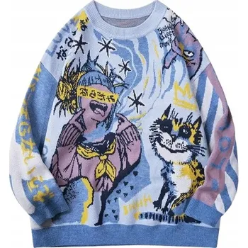 Pánský svetr Pánský svetr s anime grafikou ve stylu streetwear Harajuku Kawaii - XXL
